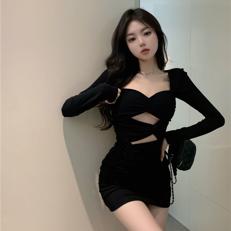 COZOKC COZOK Đầm COZOK tay dài dáng ôm phong cách quyến rũ thời trang cho nữ