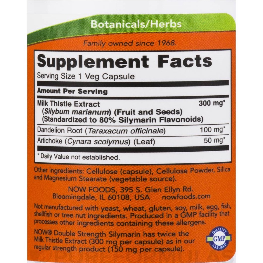 SILYMRIN Viên Uống Hỗ Trợ Giải Độc Gan Now Silymarin Milk Thistle 300mg