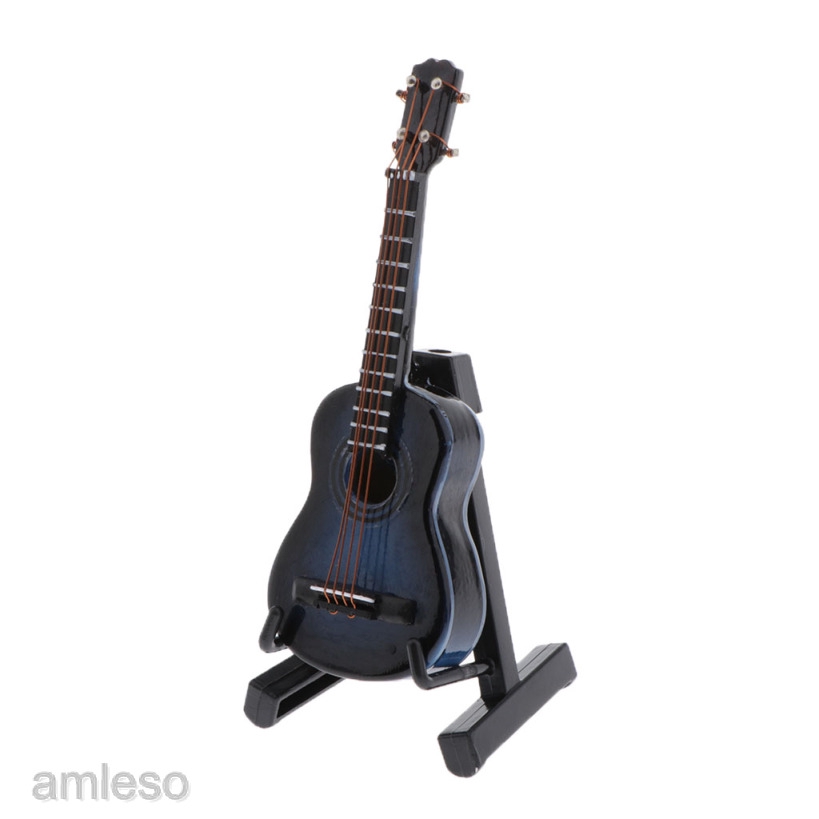 [AMLESO] 1:12 Scale Electric Guitar Model Toy Musical Instrument Music Room Ornaments