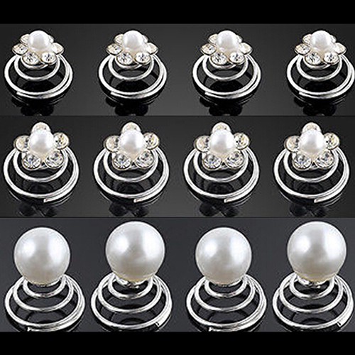 Bộ 112 kẹp tóc hình hoa đính đá xinh xắn trang điểm cô dâu J03