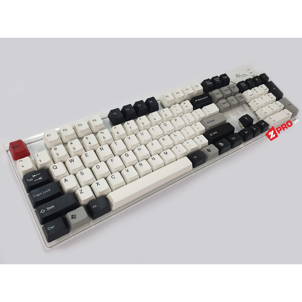 Bộ Keycap TaiHao Black and White cho bàn phím cơ