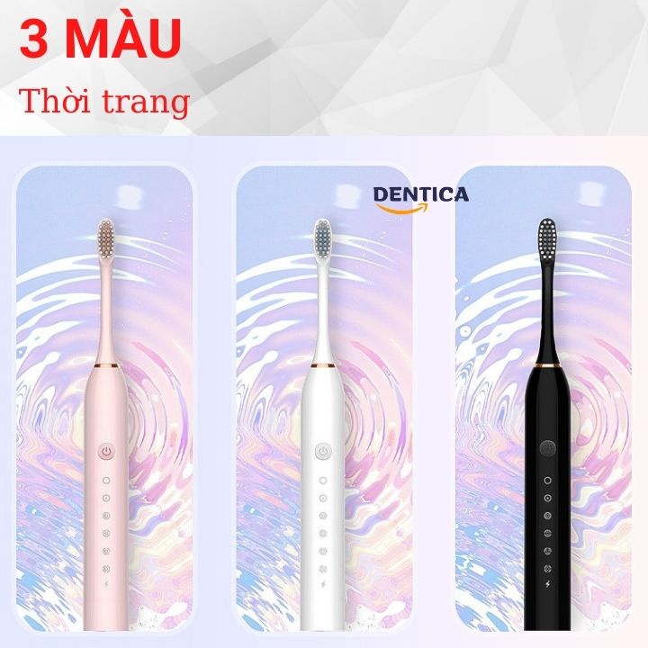 Bàn Chải Điện Sonic X3 Pro DENTICA Bàn Chải Đánh Răng Điện Tử Bản Pro Nâng Cấp Đặc Biệt Tặng Kèm 4 Đầu