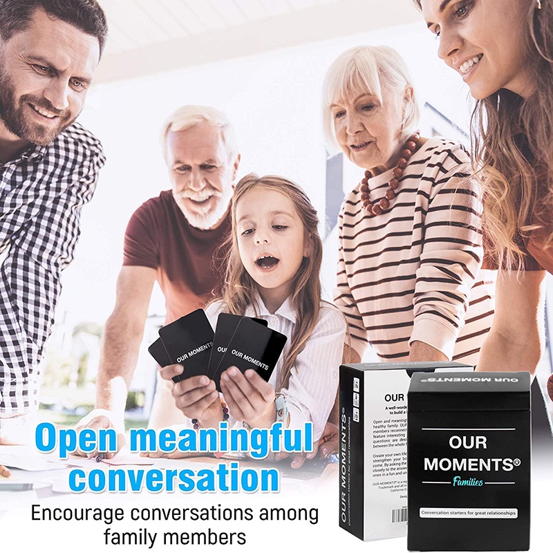 OUR MOMENTS Families: 100 Thought Provoking Conversation Starters for Great Parent-Child Relationship Building -  for Healthy Loving Family