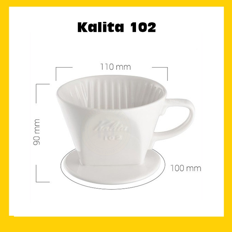 Phễu Kalita Bằng Sứ |  Ceramic Dripper While Kalita 102