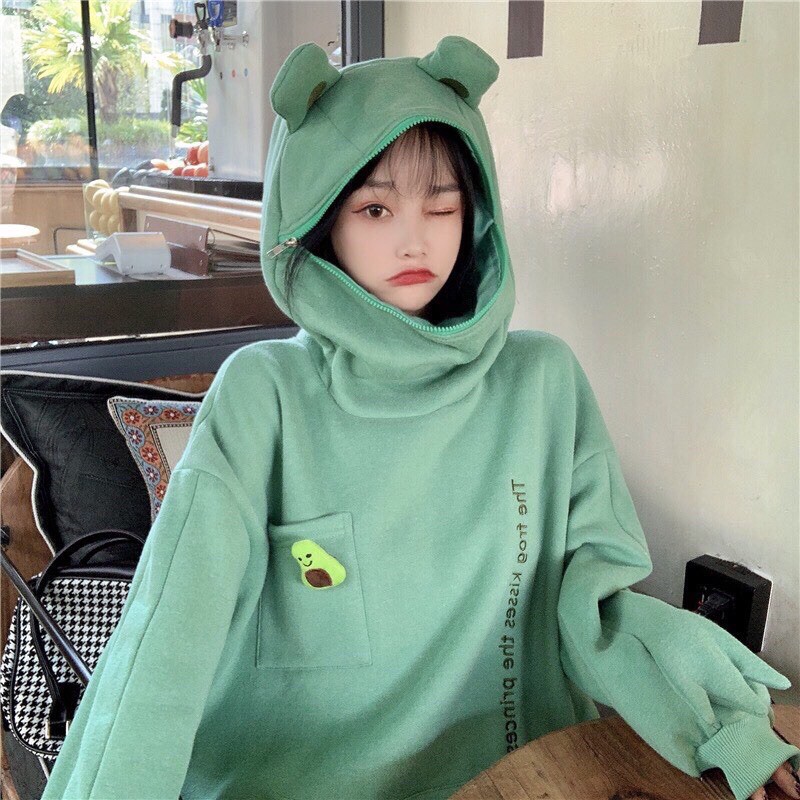 ÁO HOODIE ẾCH KHOÁ MIỆNG CỰC XINH 🐸🐸 | BigBuy360 - bigbuy360.vn