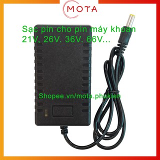 Sạc pin máy khoan, máy bắn vít, pin 16850, dùng cho pin 5cell có tem 21V, 26V, 36V, 66V