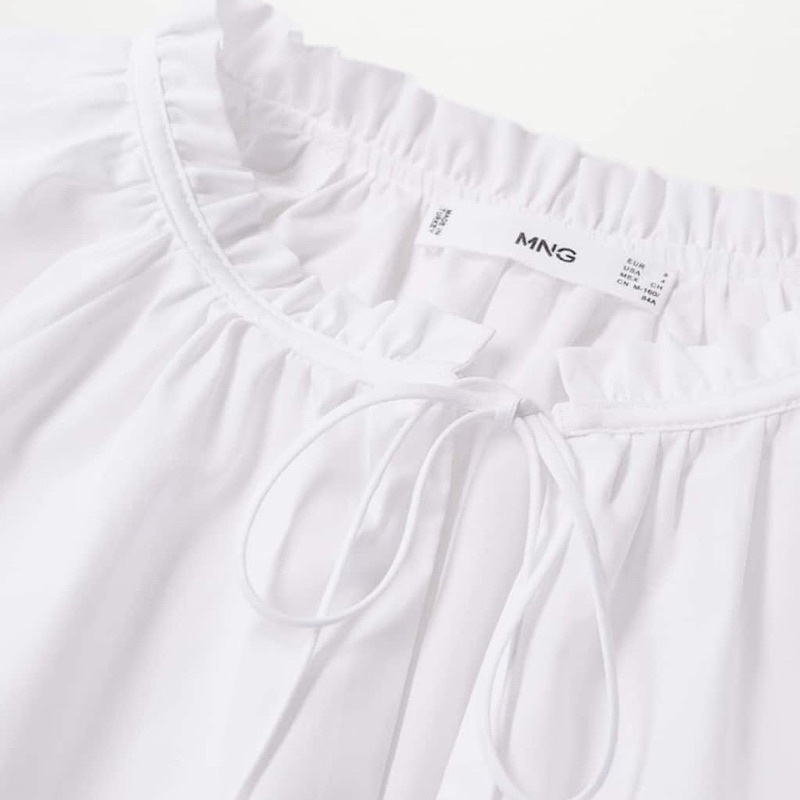 Áo Sơ Mi Kiểu Cổ Nhún Bèo Mango