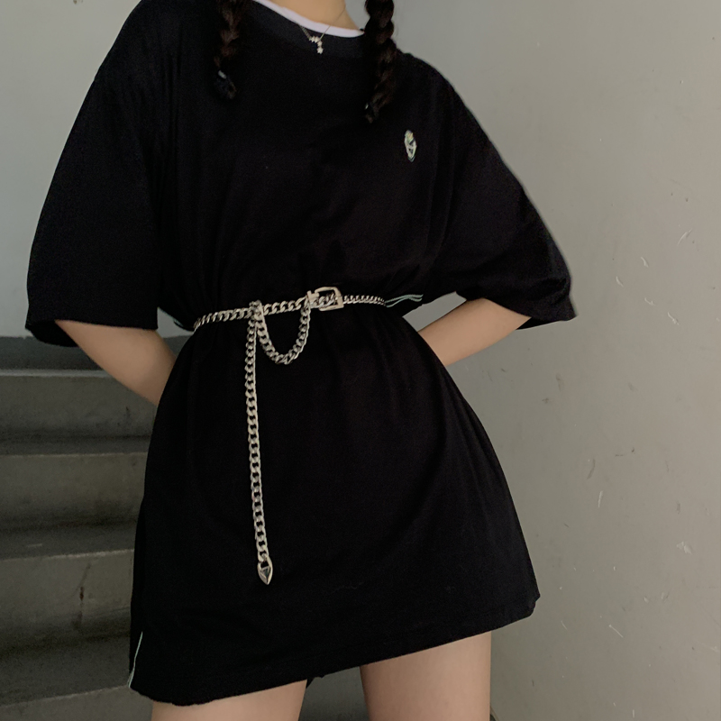 Thắt lưng chuỗi xích kim loại titan thép phong cách hiphop nam nữ 23601