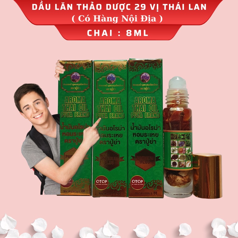 Dầu lăn hít thảo dược 29 vị Otop 8ml Thái Lan