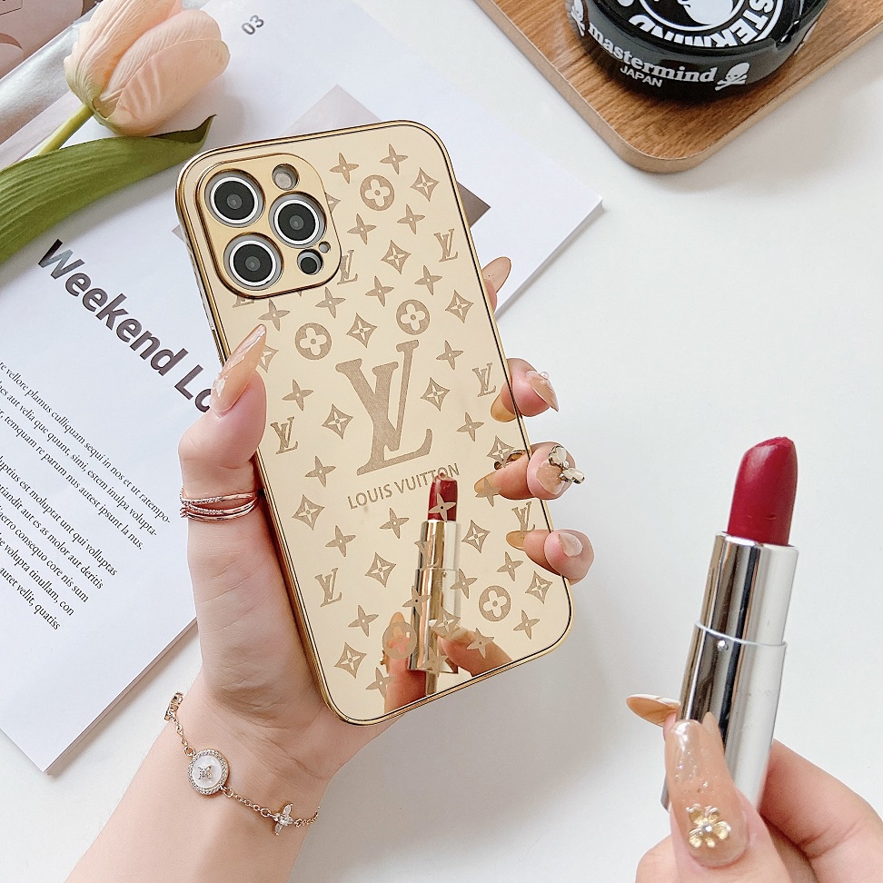 Ốp điện thoại tráng gương mạ vàng cao cấp sành điệu dành cho Iphone 13 12 11 pro max x xr xs max 7 8 plus