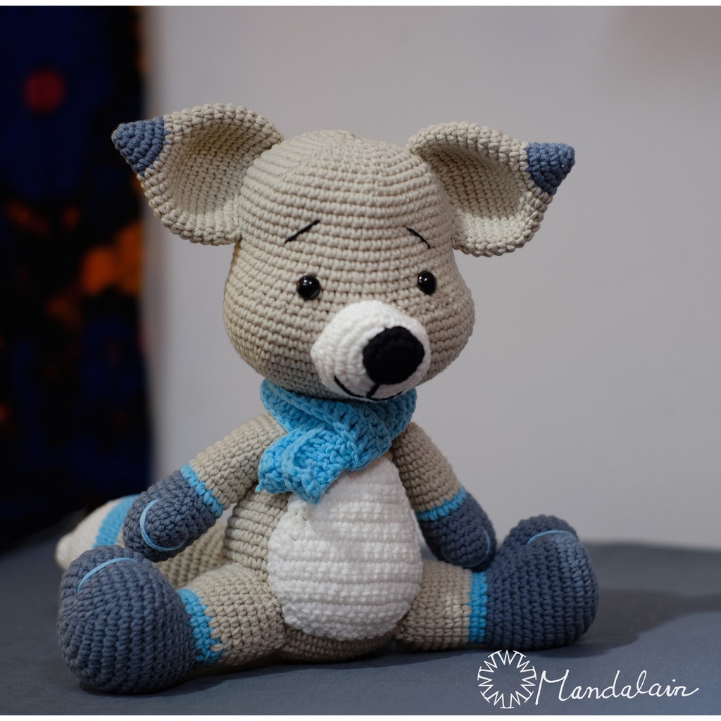 CAO CẤP Thú len móc 27cm Amigurumi handmade hình cáo đuôi dễ thương
