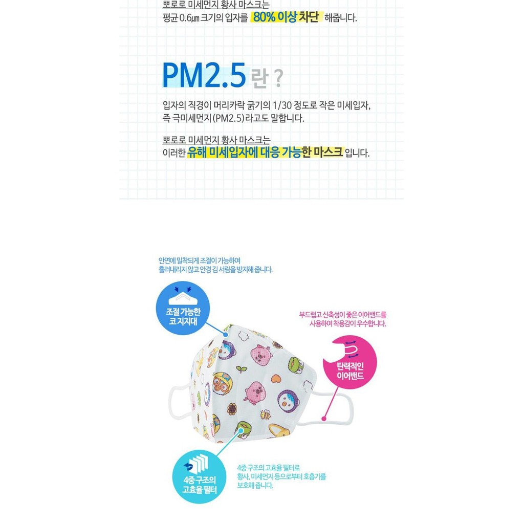 Khẩu Trang Trẻ Em Made in Korea pororo NEO SHIELD KF80