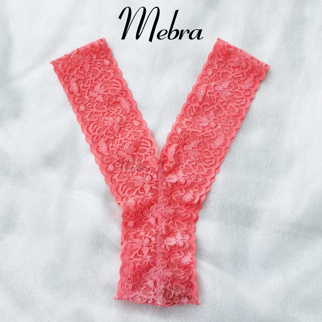 Quần lót ren sexy kiểu chữ Y màu hồng gợi cảm thương hiệu Mebra _ QY040