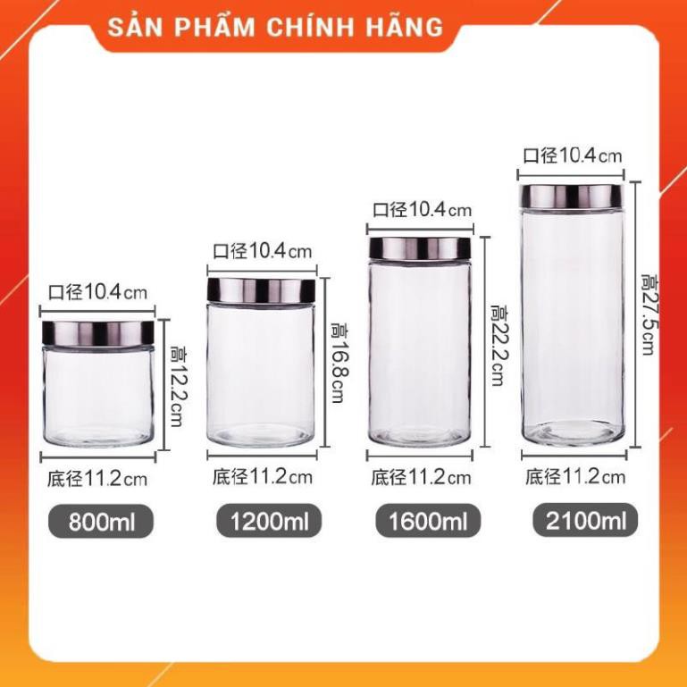 CHÍNH HÃNG -  Lọ thủy tinh nắp thiếc,hũ thủy tinh đựng gia vị ,đựng đường,đựng hạt,đồ khô an toàn, sạch sẽ Deli