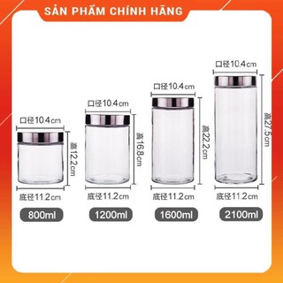 CHÍNH HÃNG -  Lọ thủy tinh nắp thiếc,hũ thủy tinh đựng gia vị ,đựng đường,đựng hạt,đồ khô an toàn, sạch sẽ Deli