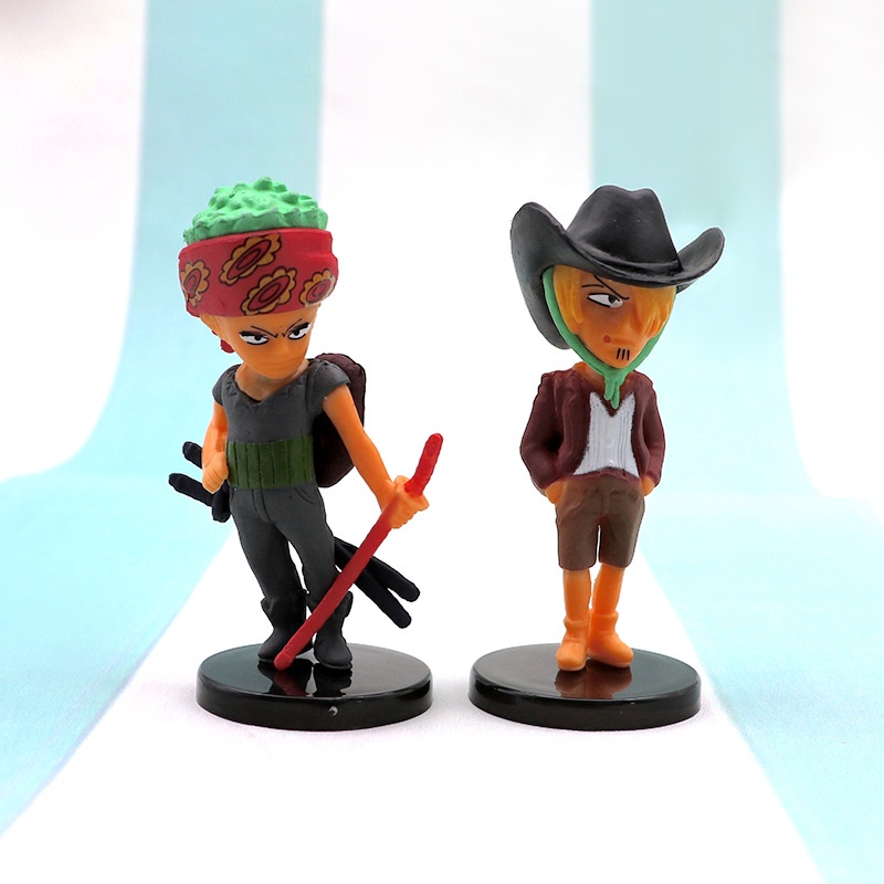 Mô hình 06 Nhân Vật One Piece  Luffy Luffy Sauron Chopper Kèm Chân Đế (5cm-7cm)