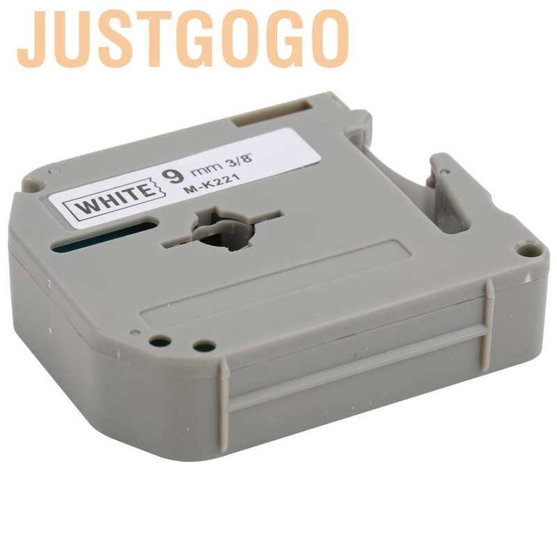 Justgogo 1 Pcs Durable Compatible Label Maker Tape M-K221 9mm for Brother PT-65/70/80