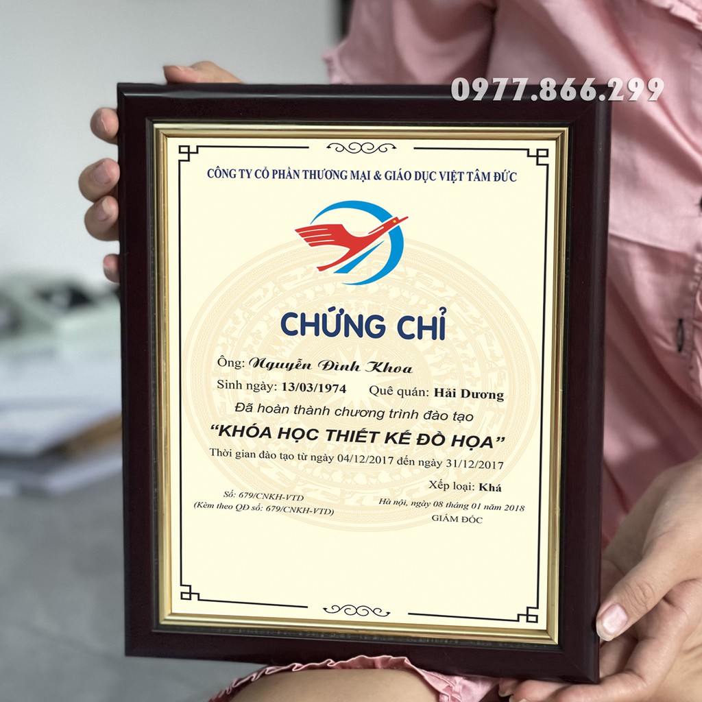 Khung bằng khen, chứng chỉ đủ size, khung ảnh