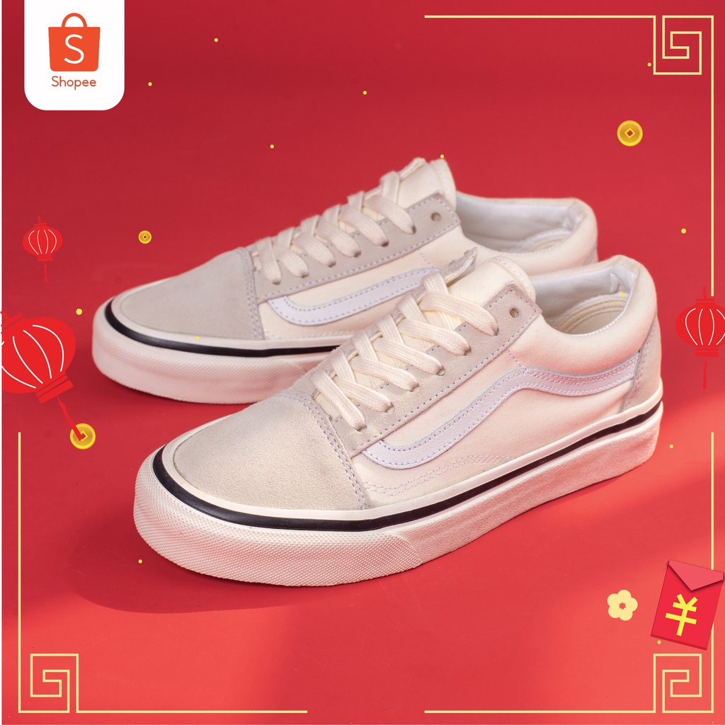 Giày Sneaker Nam, Giày Vans [REAL] Old Skool Cream cho nam nữ