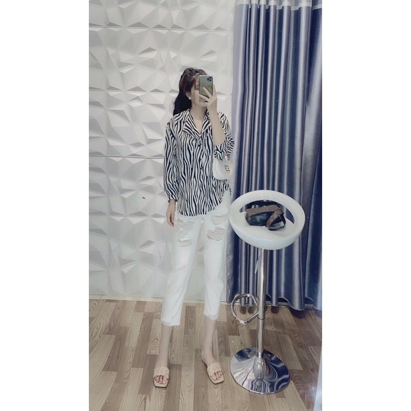 [Mã WASKT410K giảm 10K đơn 50K] Áo sơ mi ngựa vằn dáng thụng siêu hót | BigBuy360 - bigbuy360.vn