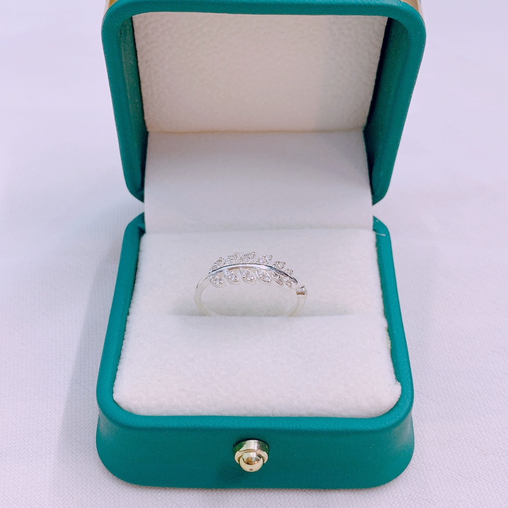 Nhẫn nữ bạc giá rẻ nhẫn lá bạc ta xinh xắn dạng hở vừa mọi ngón tay - Kho sỉ bạc Nhất Linh