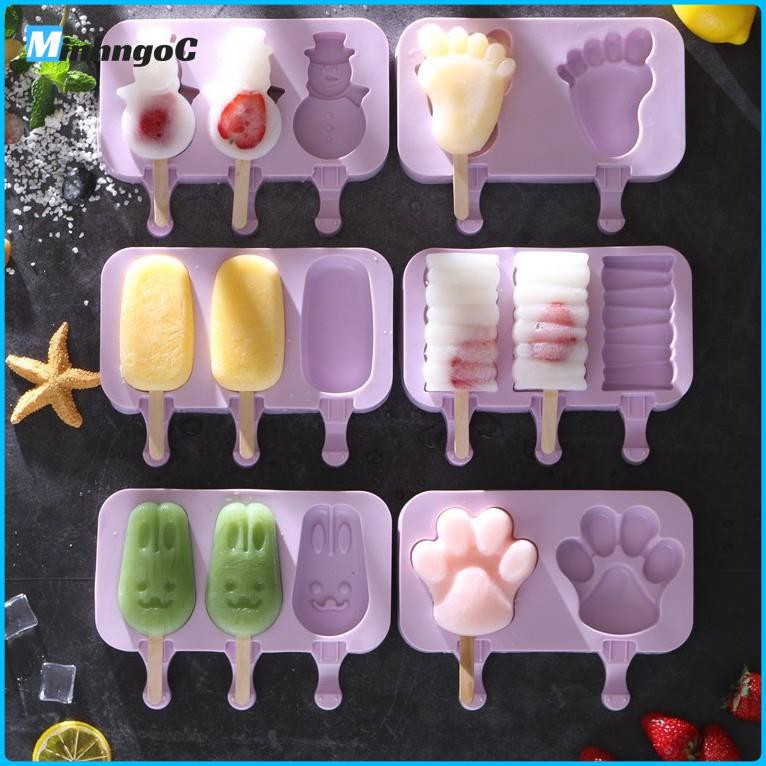 Khuôn làm kem silicon Tặng kèm 50 que làm kem hình cute có nắp đậy bằng nhựa  - Siêu Thị Minh Ngọc | BigBuy360 - bigbuy360.vn