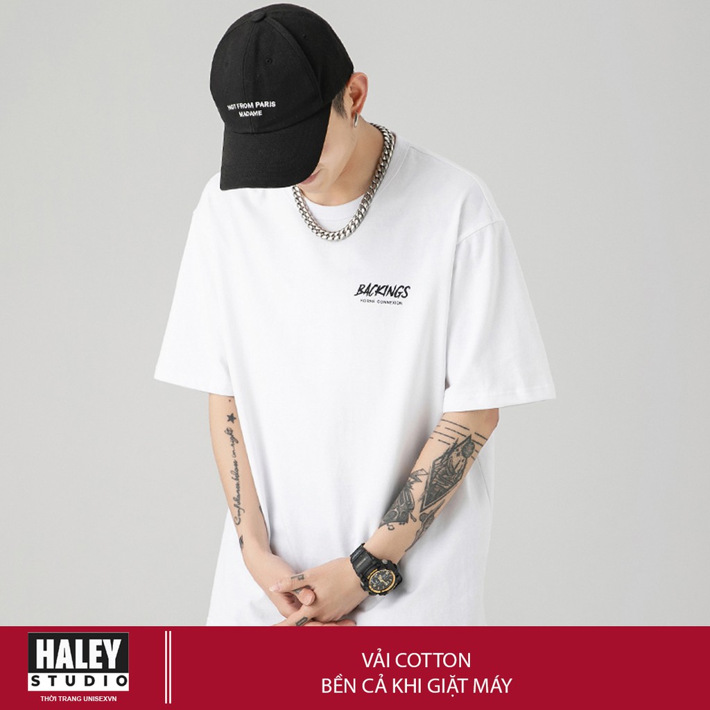 Áo Thun BackingS Unisex Form Rộng Nam Nữ tay lỡ Basic cao cấp chất cotton 100% phông siêu mát TN448 Haley