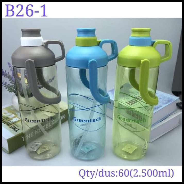 Greentech Bình Nước 2500 ml B26-1 - Màu Xanh Lá Nhạt Cỡ Lớn 2.5 L - Dpt093