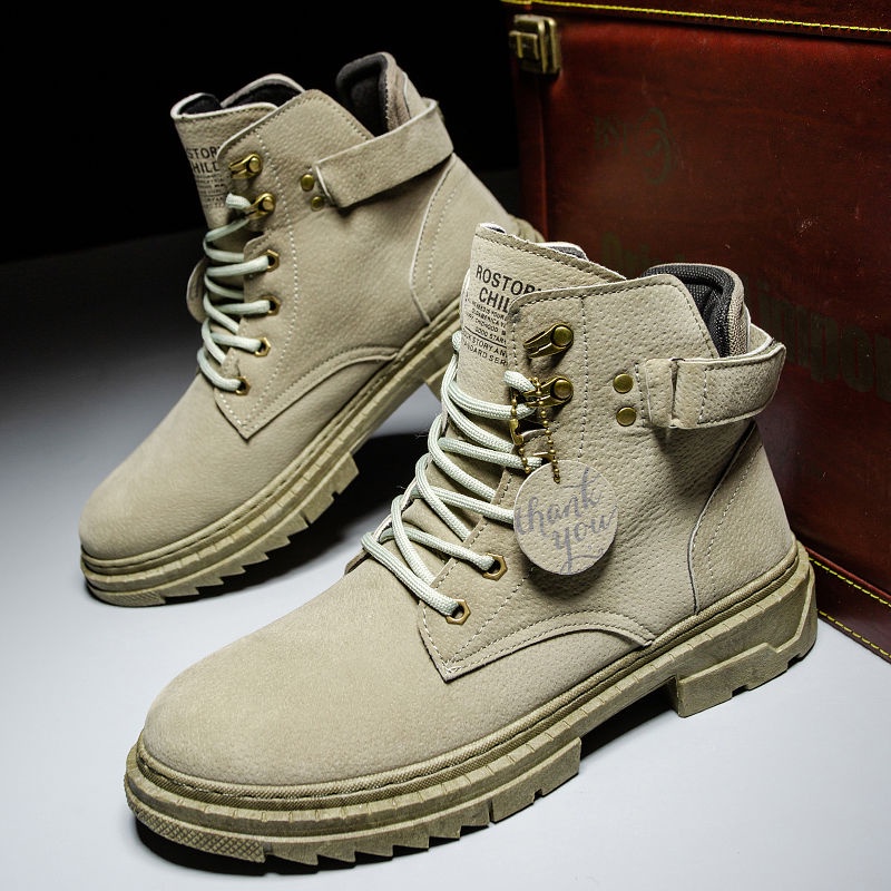 Giày Bốt Martin Da Cổ Cao Phong Cách Anh Quốc Thời Trang 2022 Cho Nam Size 39-44