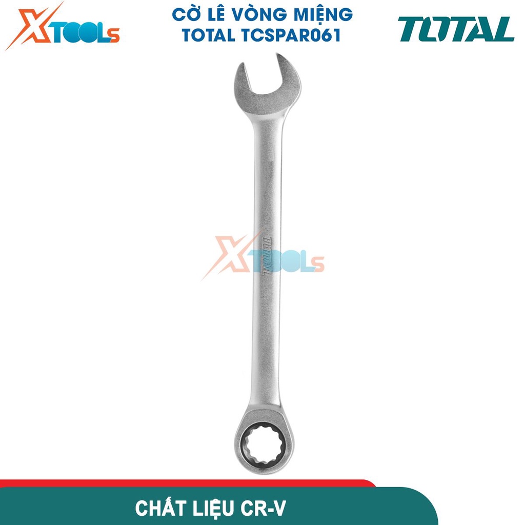 Cờ lê vòng miệng 2 chiều từ động TOTAL, kích thước 6mm, 18mm, 21mm, 22mm, 24mm, chất liệu Cr-V mạ crom-CHÍNH HÃNG-XTOOLS