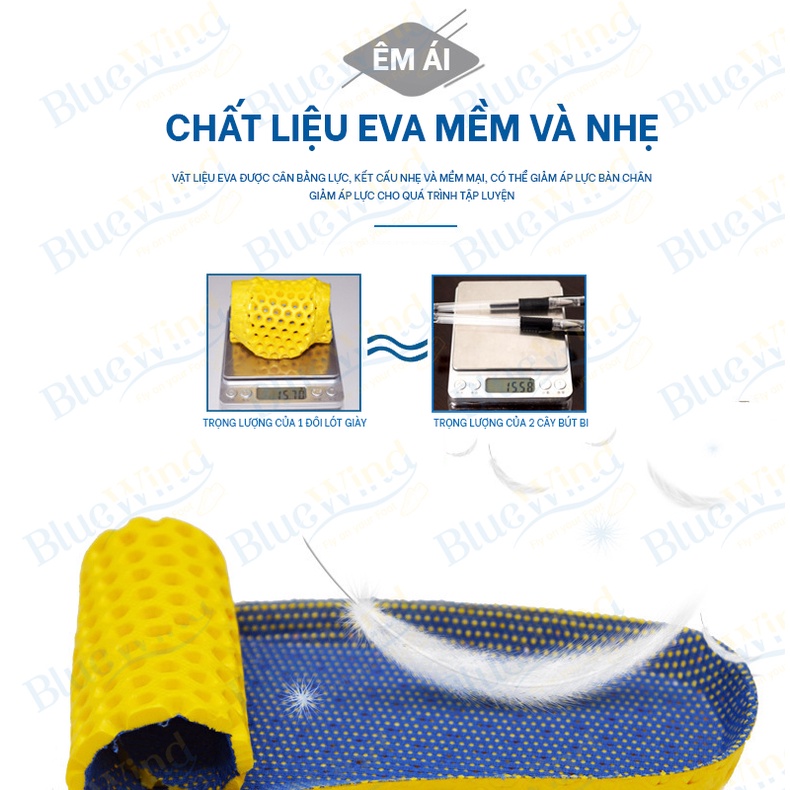 Lót Giày Thể Thao Unisex Êm Mềm, Siêu Nhẹ, Thoáng Khí BLUEWIND 9307