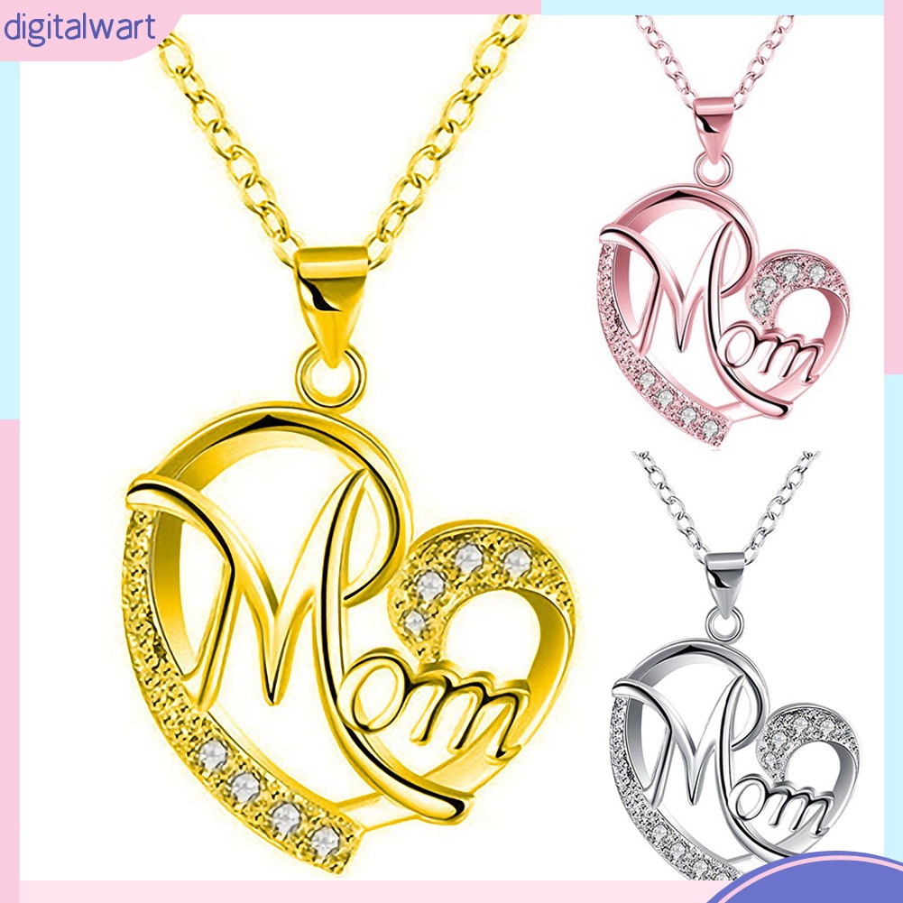 Dây Chuyền Mặt Chữ Mom Đính Đá Thời Trang Dành Cho Nữ