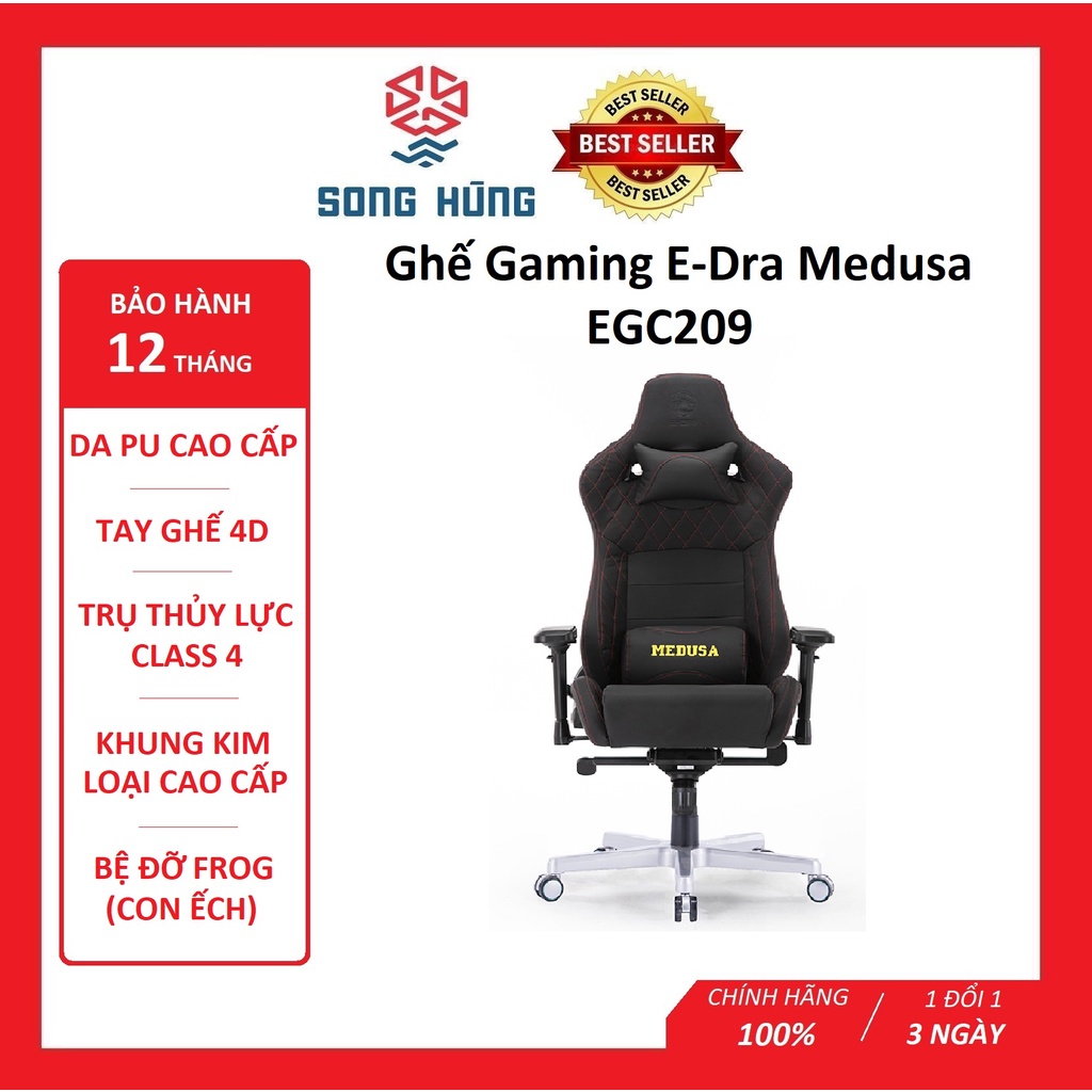 Ghế gaming giá rẻ edra medusa egc209 3 màu đen / xanh rêu / trắng, ghế văn phòng giá rẻ