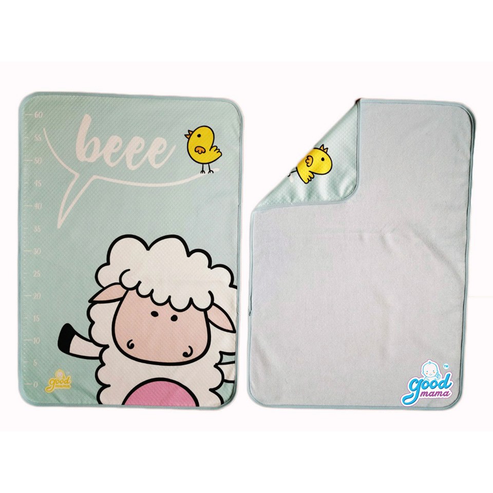 Tấm Lót (Miếng lót) Chống Thấm mẫu Cừu Xanh chất liệu cotton cao cấp xuất khẩu Goodmama