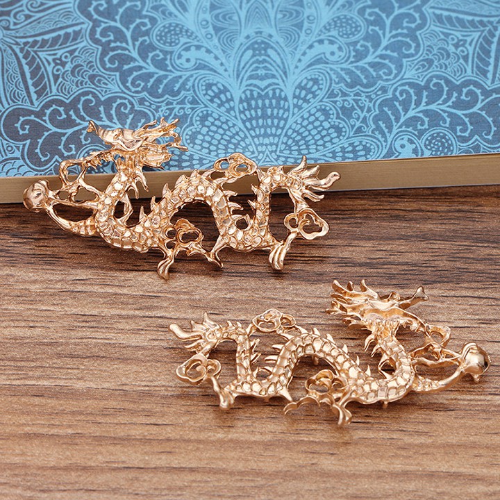 1 cặp rồng đúc 58*30mm nguyên liệu làm trâm làm trang sức cổ trang