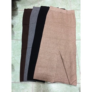 Chân váy len maxi xẻ