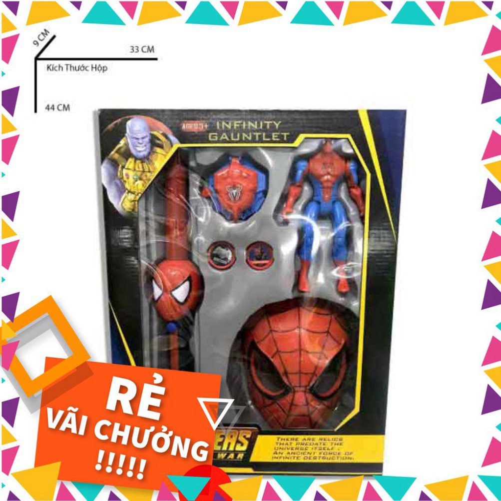 [tongkhotruongtien] Mặt nạ siêu nhân nhện siêu anh hùng Spider Man + Đồng hồ + Áo choàng spider man wc05-19