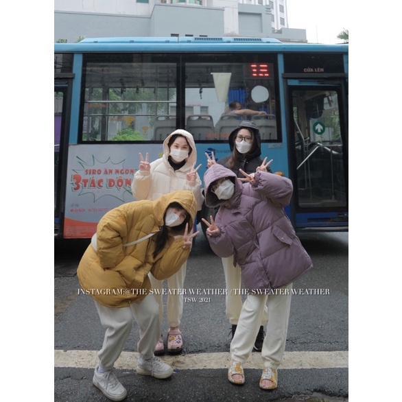 Áo phao béo có mũ dáng lửng 4 màu the.sweaterweather TSW