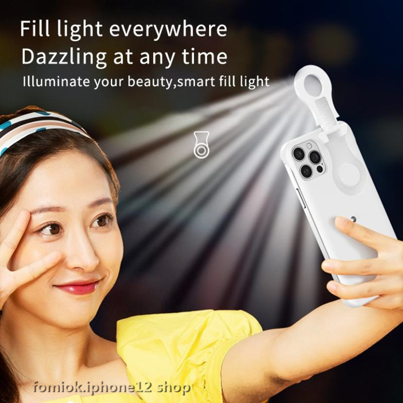 Ốp Điện Thoại Phát Sáng Có Vòng Nhẫn Hỗ Trợ Chụp Ảnh Selfie Cho Iphone 12 11 Pro Max 12pro X Xs Max