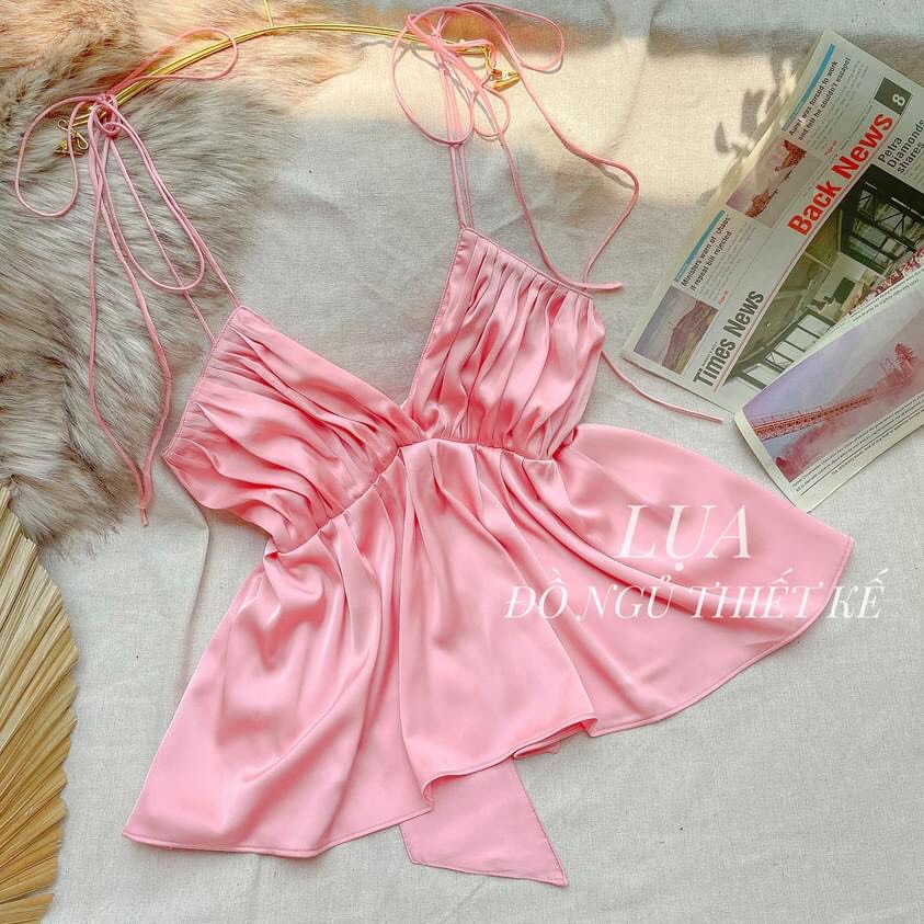 Đồ ngủ sexy / Set bộ 2 dây xếp ly ngực, chất liệu SATIN cao cấp loại 1, mềm mịn mát, freesize dưới 65kg Sexy_Girl_97 | BigBuy360 - bigbuy360.vn