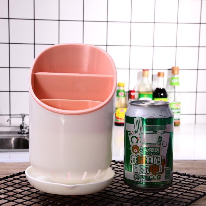 Ống Cắm Đũa Thìa Chia Ngăn Có Khe Thoát Nước