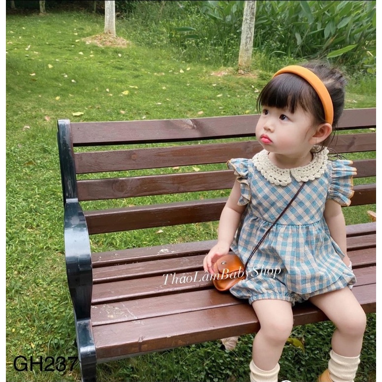 Sét áo váy kèm chíp kẻ caro cho bé 4-14kg