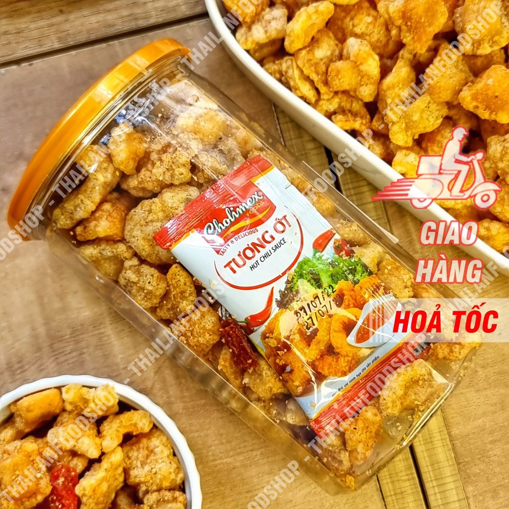 Tóp Mỡ Liền Da Xốc Muối Tỏi - Lon 250gr