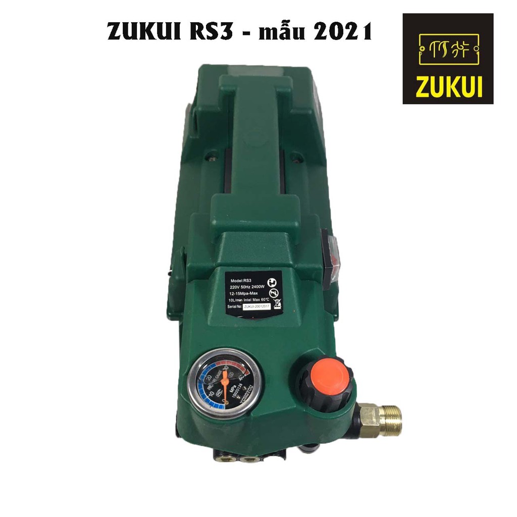 Máy rửa xe gia đình, công suất mạnh 2400W có thể chỉnh áp, áp lực cao,ZUKUI RS3-máy xịt rửa ống bơm nước 15m vòi áp lực