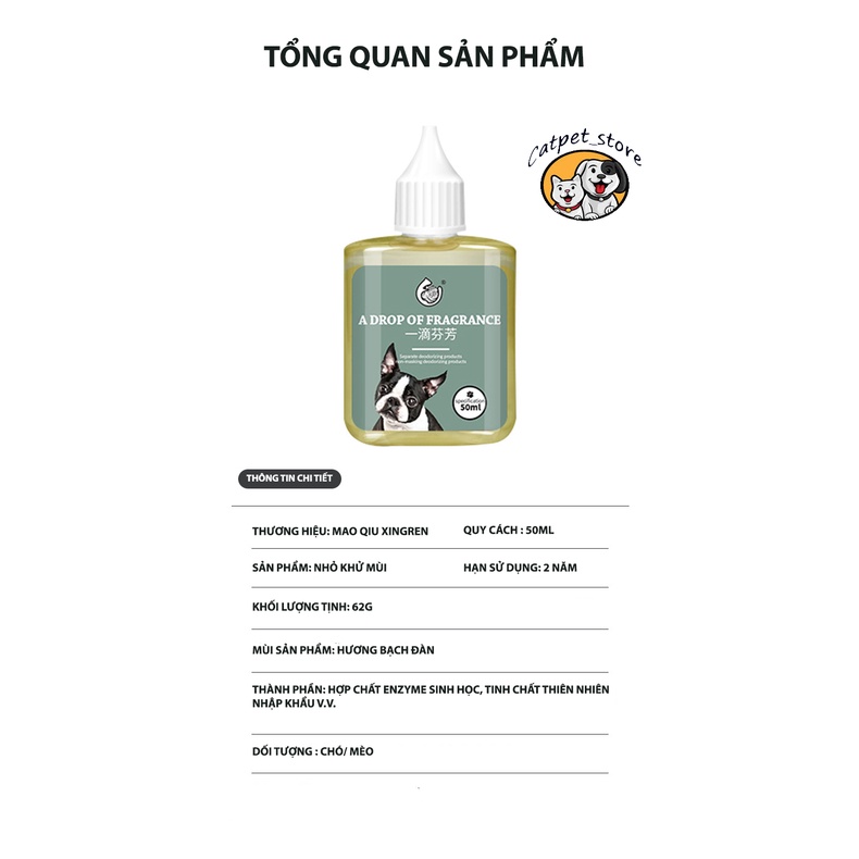 Nhỏ khử mùi nước tiểu chó mèo, nhỏ khử mùi tiện lợi dành cho cho thú cưng hay tiểu bậy, an toàn, tiết kiệm
