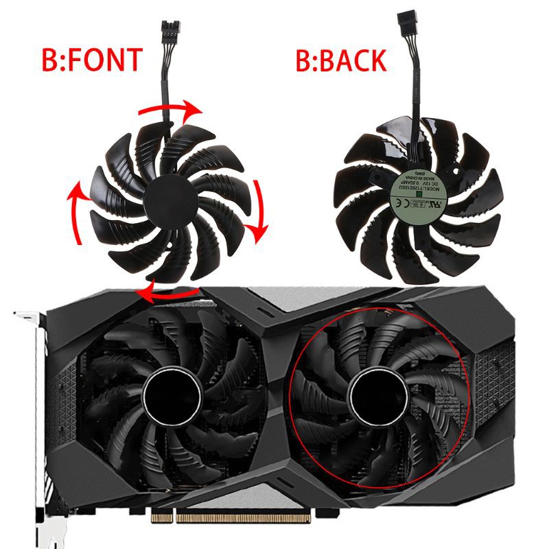 T129215SU 88mm Cooling Fan Cooler for Gigabyte Geforce GTX 1050 1050TI 1060 1070
