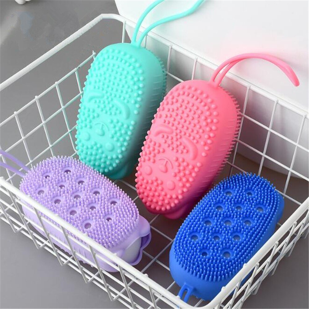 Bông Tắm Massage Tạo Bọt Đa Năng 2 Mặt Lông Mềm Mịn Silicon Bubble Bath Brush Hàn Quốc