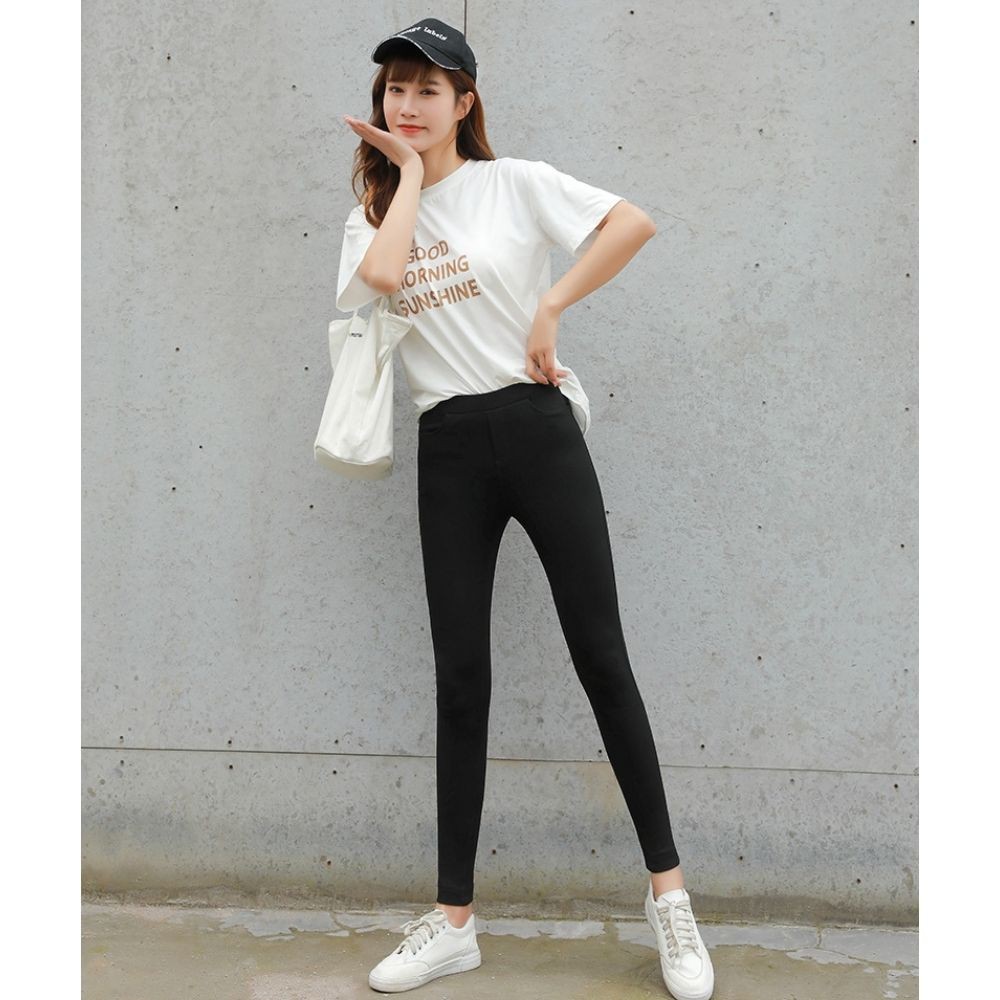 Quần Legging Cạp Cao Nâng Mông Chất Umi Hàn Co Giãn 4 Chiều  Kèm Túi Zip Cao Cấp