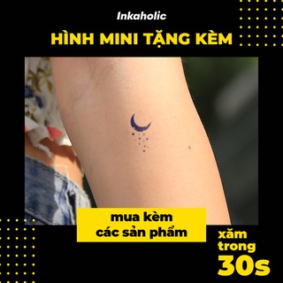 🍽 Hình xăm dán tạm thời Mini Inkaholic 15 ngày, 100% tự nhiên và chống nước