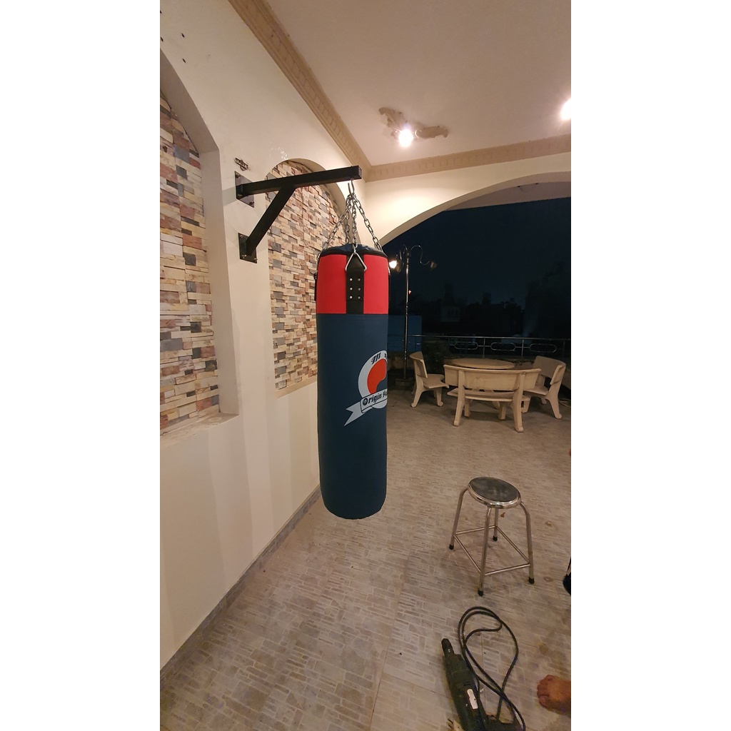 Bao cát đấm boxing đã nhồi hoàn thiện đai treo bằng thép xích 10ly cao cấp võ bao bằng da cao cấp có đai trợ lực